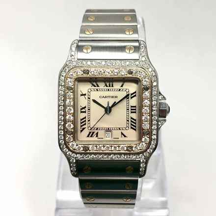  Cartier Santos Galbée 29mm Quartz 2 Tone 1.70TCW Diamond Watch </h1> 