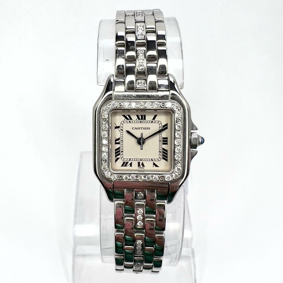 Cartier Panthère Quartz 23mm Steel 0.55TCW Diamond Watch </h1>