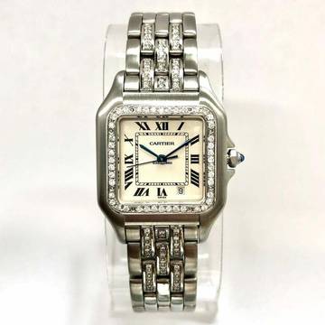  Cartier Panthère Quartz 27mm Steel ~1.5TCW Diamond Watch </h1> 