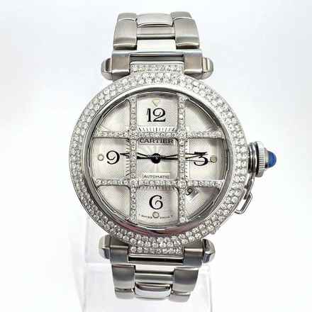  Cartier Pasha GRID 38mm Automatic Steel 2.05TCW DIAMOND Watch </h1> 