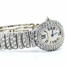 Thumbnail von Cartier Baignoire 23mm Quartz 18K WG ~6TCW Diamond Watch </h1>