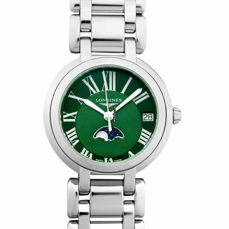 Longines PrimaLuna L81154616 - Longines PrimaLuna Quartz Green Dial Stainless Steel Ladies Watch </h1>
