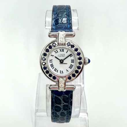  Cartier VERMEIL COLISÈE 925 Silver 24mm Watch DIAMONDS & Blue SAPPHIRES </h1> 
