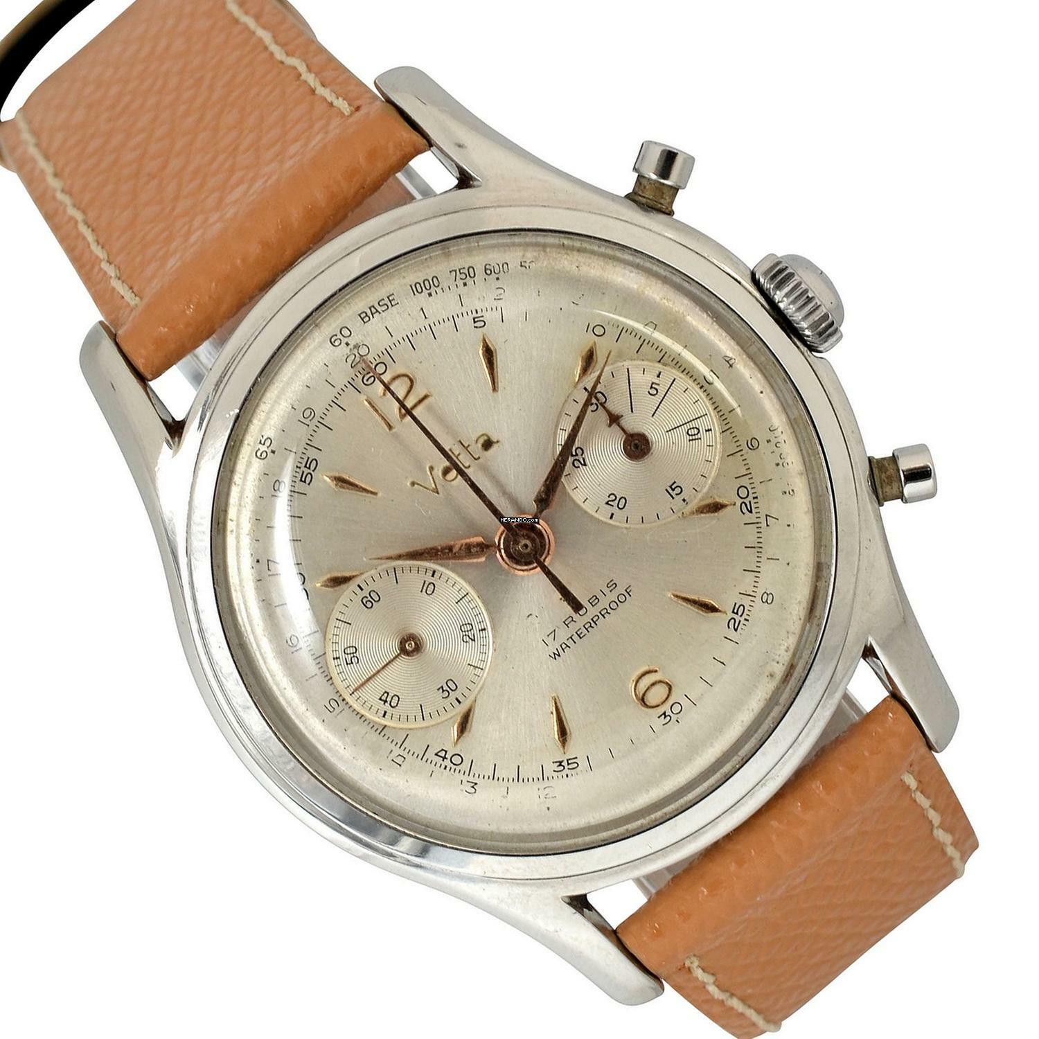 Wyler Vetta chronograph 281-107 Valjoux 23 Silver dial 1960’s </h1>
