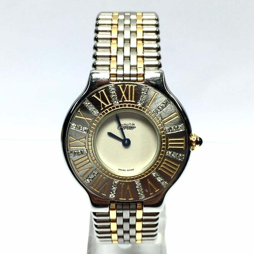 Cartier 21 Must de Cartier Quartz 28mm 2 Tone Diamond Watch </h1>