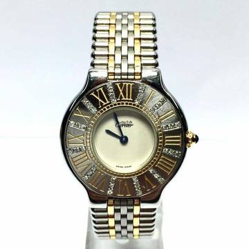  Cartier 21 Must de Cartier Quartz 28mm 2 Tone Diamond Watch </h1> 
