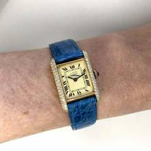 Thumbnail von Cartier Tank 20mm GP Silver Manual Winding O.67TCW Diamond Watch </h1>