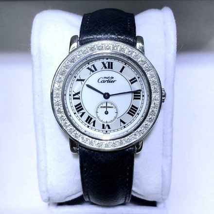  Cartier RONDE 32mm Quartz Silver ~1.88TCW DIAMONDS Watch </h1> 