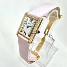 Thumbnail von Cartier Tank Quartz 23mm GP Silver ~.55TCW Diamond Watch Trinity Dial </h1>