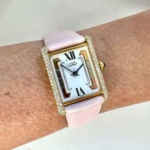 Thumbnail von Cartier Tank Quartz 23mm GP Silver ~.55TCW Diamond Watch Trinity Dial </h1>