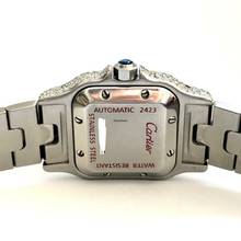 Thumbnail von Cartier Santos Galbée 24mm Automatic Steel Diamond Watch ~8TCW NEW MODEL </h1>