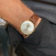 Thumbnail von Movado Kingmatic Sub-Sea Kingmatic Date silver dial yellow gold 14KT 1960’s </h1>