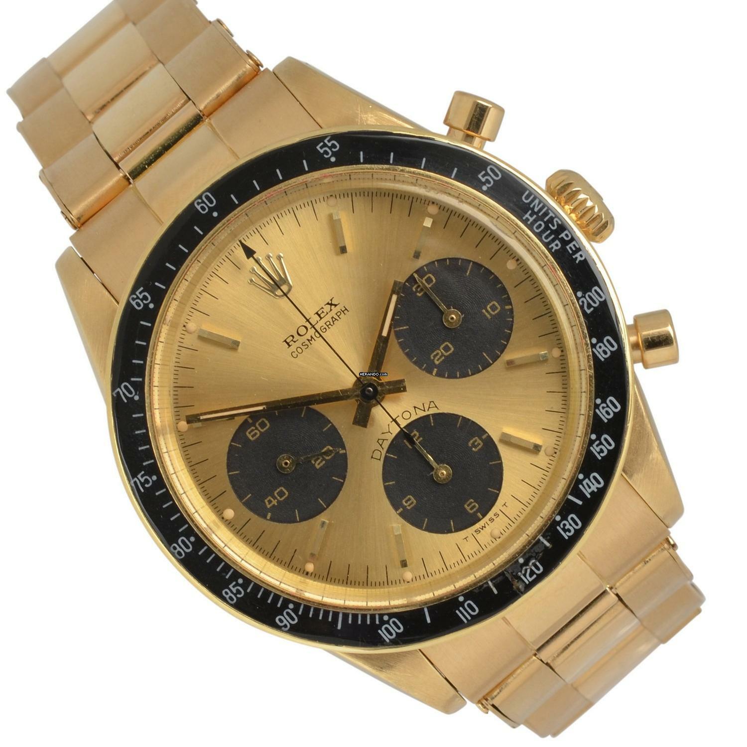 Rolex Daytona Cosmograph 6241 champagne dial gold 18KT Full Set TOP Condition 1968’s </h1>