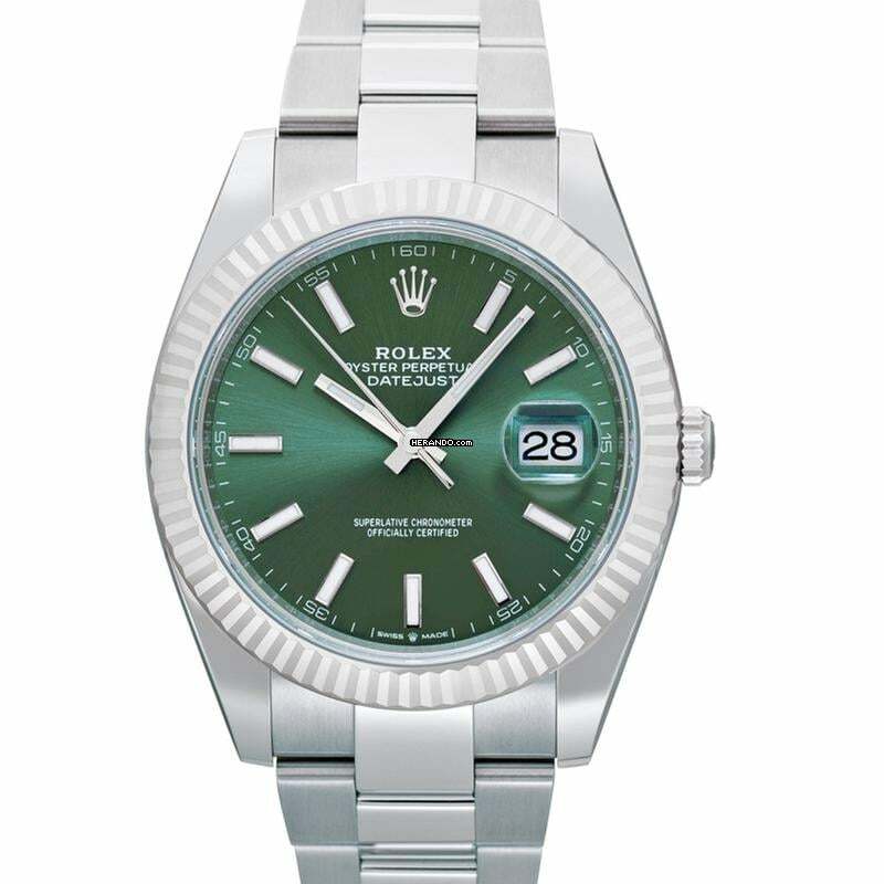 Rolex Datejust 41 126334-0027 - Datejust Automatic Green Dial 18kt White Gold Men's Watch </h1>