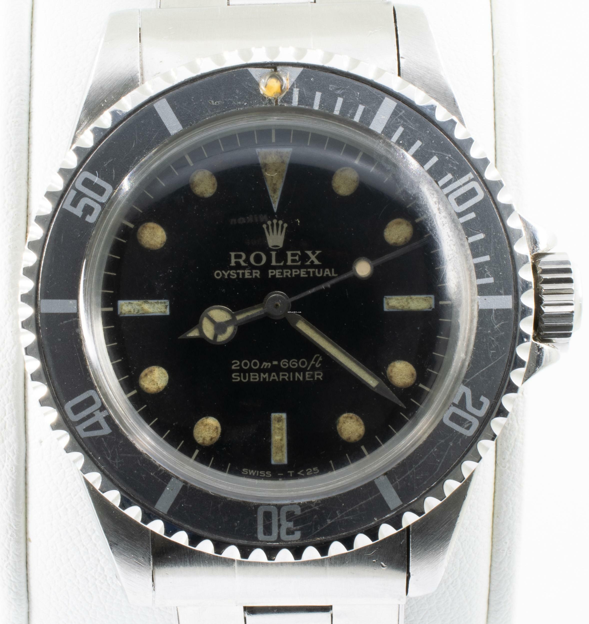 Rolex Submariner (No Date) 1966 Gilt Dial Submariner 5513 Box and UK Papers.