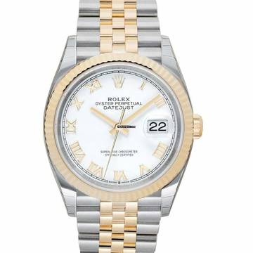  Rolex Datejust 36 126233 - Datejust 36 White Dial Men's Stainless Steel and 18kt Yellow Gold Jubilee Watch </h1> 