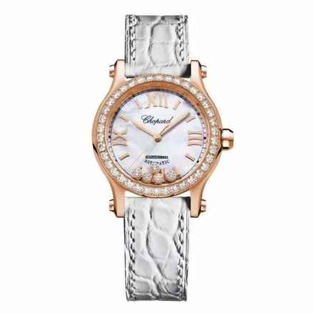  Chopard Happy Sport 274893-5010 - Happy Sport Automatic Pink Dial Rose Gold Ladies Watch </h1> 