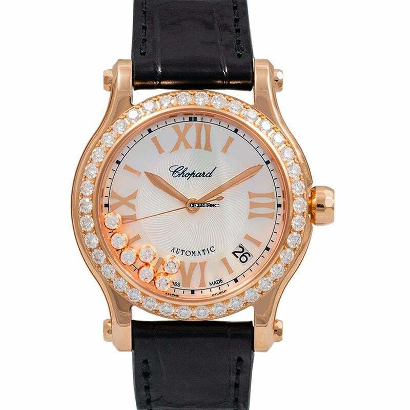Chopard Happy Sport 274808-5006 - Happy Sport Automatic Mother-of-pearl dial Dial 18k Rose Gold Ladies Watch </h1>