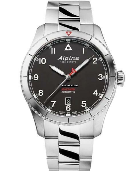 Alpina Startimer Pilot Automatic EDELSTAHL SCHWARZES ZIFFERBLATT MIT MATTEM FINISH </h1>