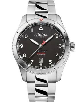  Alpina Startimer Pilot Automatic EDELSTAHL SCHWARZES ZIFFERBLATT MIT MATTEM FINISH </h1> 