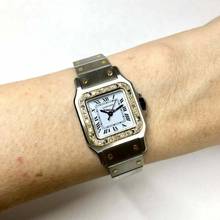 Thumbnail von Cartier Santos Galbée 24mm Automatic 2 Tone 0.69TCW Diamond Watch </h1>