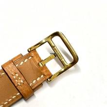 Thumbnail von Hermès Heure H 25mm Two Tone 0.91TCW DIAMONDS Hermès Double Tour Brown Leather Band  Watch </h1>