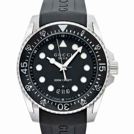  Gucci Dive YA136204B - Dive Quartz Black Dial Stainless Steel Men's Watch </h1> 