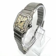 Thumbnail von Cartier Santos Galbée 29mm Quartz Steel 1.57TCW Diamond Watch </h1>