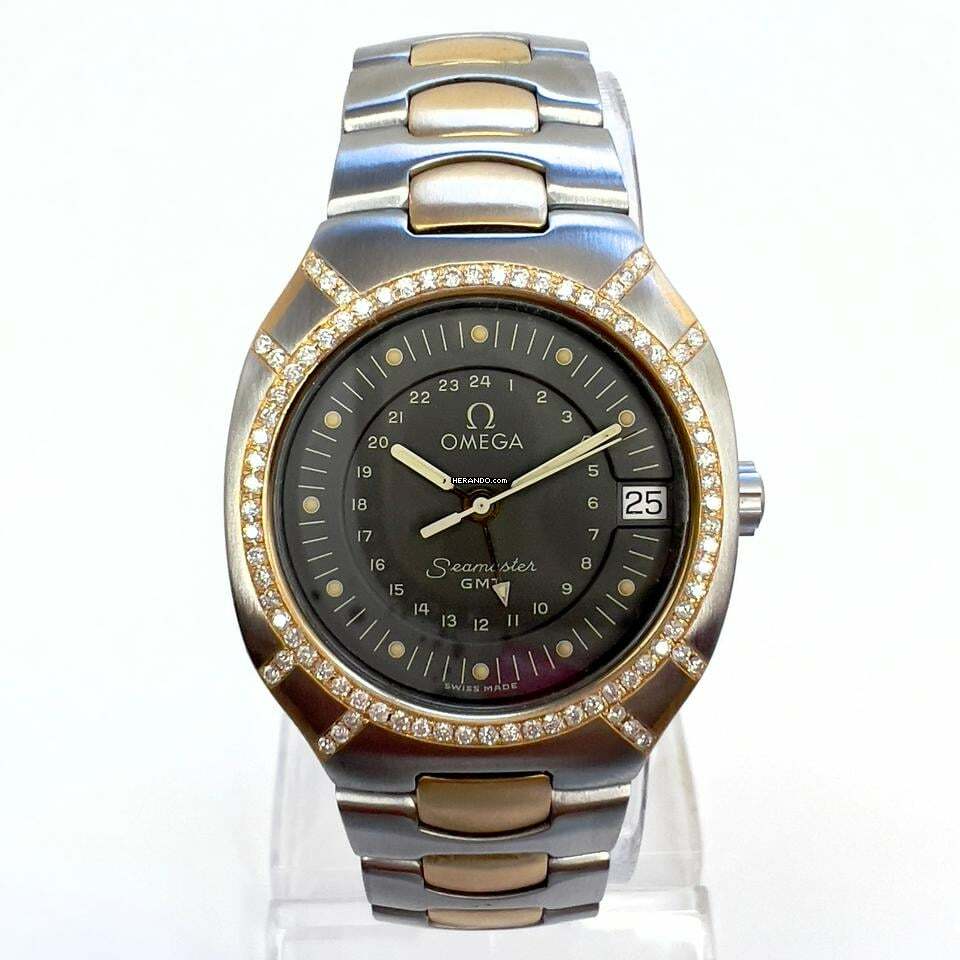 Omega Seamaster POLARIS GMT 2 Tone 31mm 0.58TCW Diamond Watch </h1>