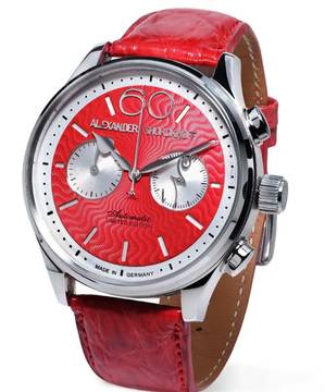  Alexander Shorokhoff Neva Red Chronograph Limited Edition 100 Pieces optional in Blue and green 