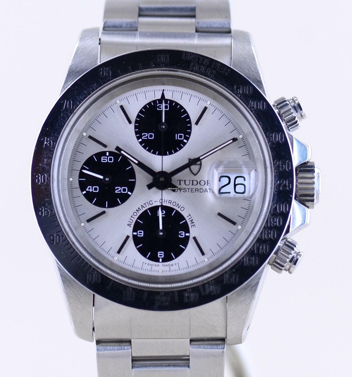 Tudor Oysterdate Big Block 79180 silver Panda Dial Automatic Oysterband Chronograph Top </h1>