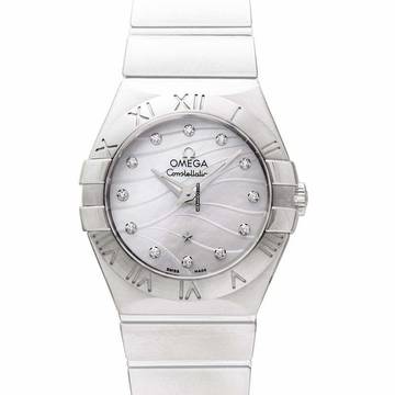  Omega Constellation Quartz 123.10.27.60.55.003 - Constellation Quartz 27 mm Quartz White Mother of Pearl Dial Diamond </h1> 