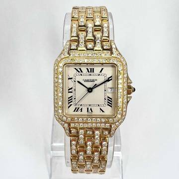  Cartier Panthère 27mm Quartz 18K Yellow Gold 6.1TCW Diamond Watch </h1> 