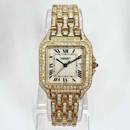 Cartier Panthère 27mm Quartz 18K Yellow Gold 6.1TCW Diamond Watch </h1> 