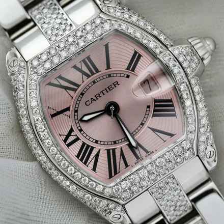  Cartier Roadster Quartz 31mm Steel ~5TCW Diamond Watch </h1> 