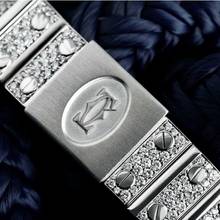 Thumbnail von Cartier Santos Galbée 29mm Quartz Steel 11.53TCW Full Diamond Watch </h1>