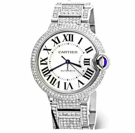  Cartier Ballon Bleu 28mm Quartz Steel ~7TCW DIAMOND Watch </h1> 