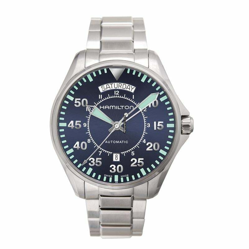Hamilton Khaki Pilot Day Date H64615145 - Khaki Aviation Automatic Blue Dial Stainless Steel Men's Watch </h1>