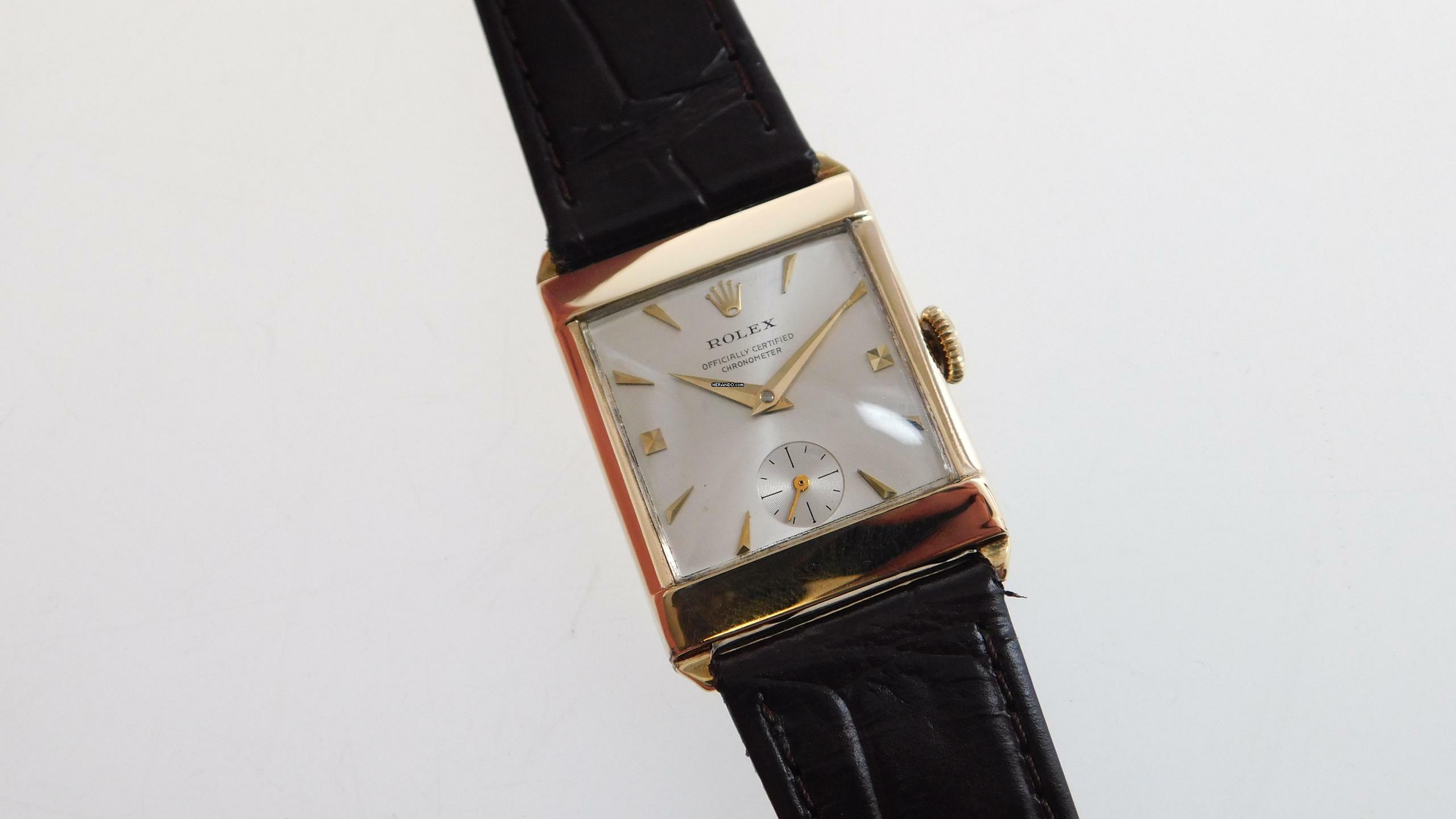 Rolex Tank Squared Chronometer massiv Gelbgold Kaliber 1200 small second </h1>