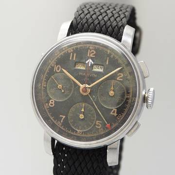  Marvin Military WW2 Chronograph Vollkalender Vintage Valjoux 72c very rare </h1> 