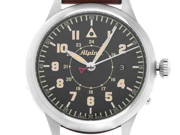  Alpina Startimer Pilot Heritage Stahl Automatik Armband Leder Limitiert 44mm Ref.AL-525BBG4SH6 Box&Pap. Full Set Neu 