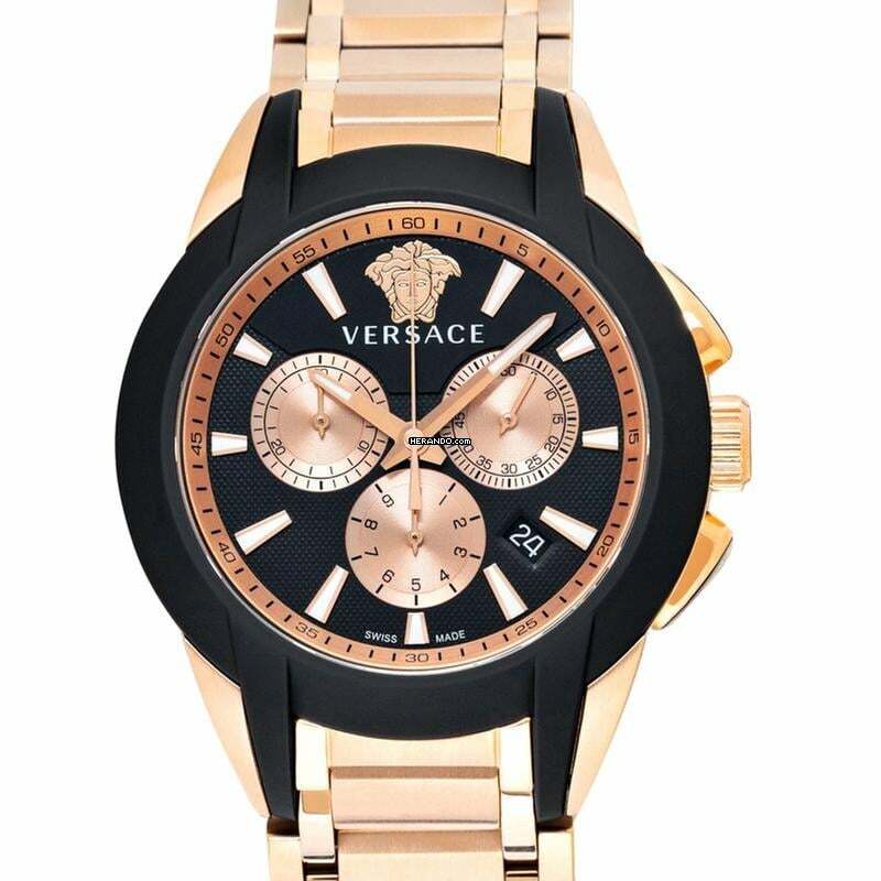 Versace VEM800318 - Quartz Black Dial Stainless Steel Men's Watch </h1>