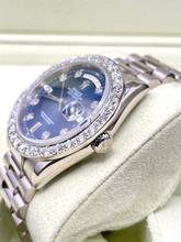 Thumbnail von Rolex Day-Date 36 Blue Orig. Blue Baguette Diamond Dial Top Condition Aftermarket Diamond Bezel