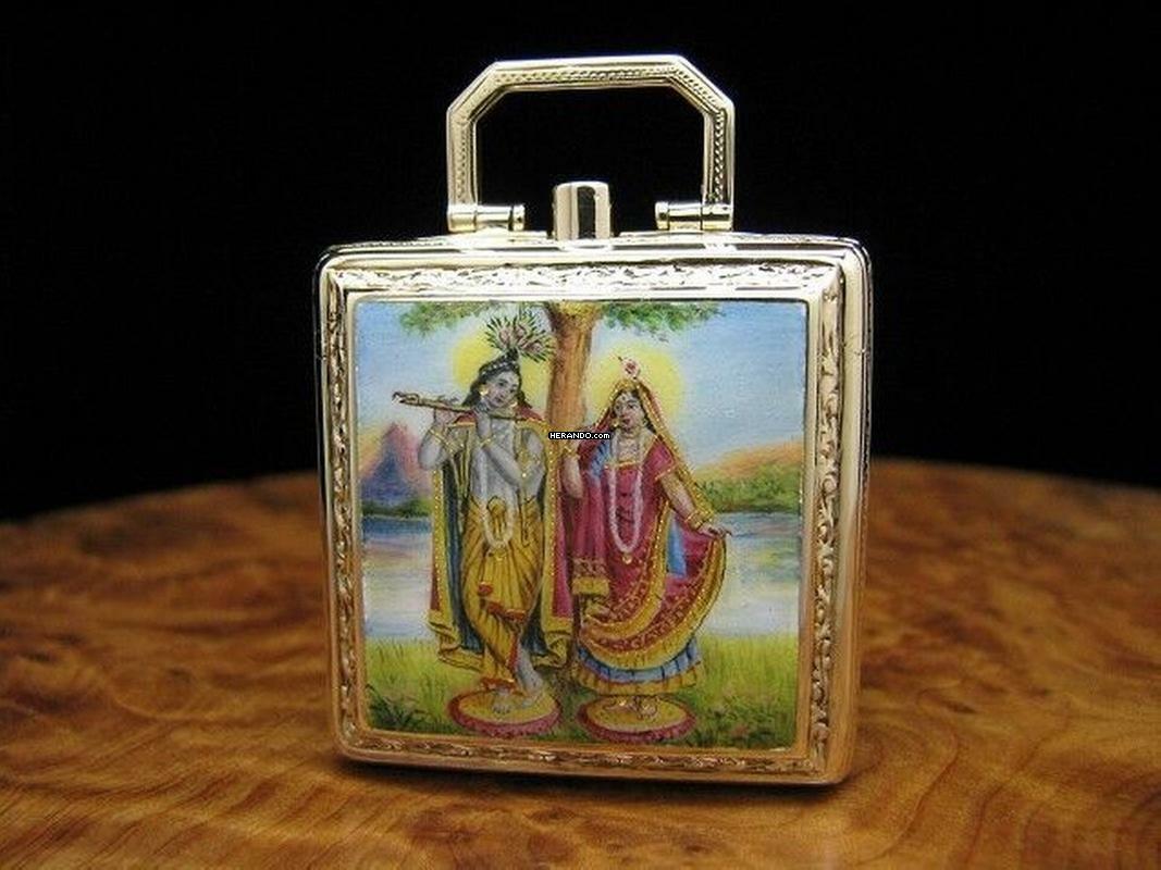 Ebel 9kt 375 Gold Reiseuhr Klappuhr Taschenuhr Carré Form </h1>