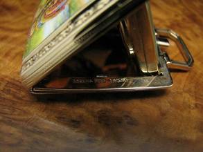 Thumbnail von Ebel 9kt 375 Gold Reiseuhr Klappuhr Taschenuhr Carré Form </h1>