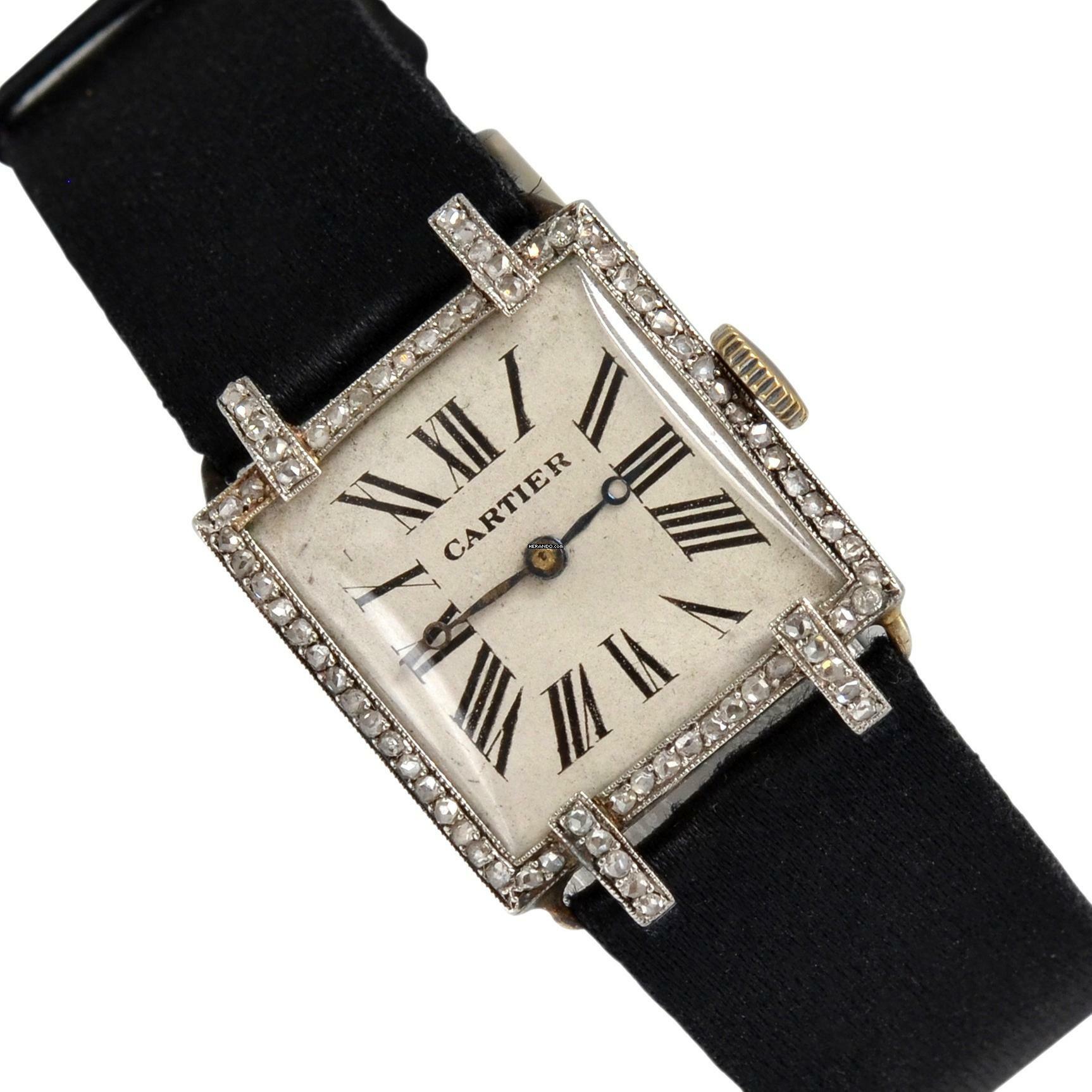 Cartier Lady Art Deco Cocktail watch Platinum and Diamond 1920’s