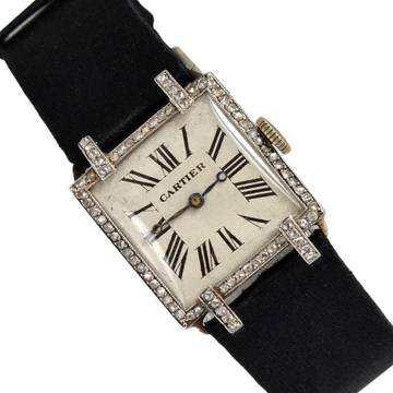  Cartier Lady Art Deco Cocktail watch Platinum and Diamond 1920’s  