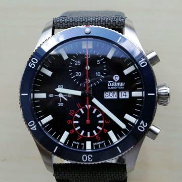  Tutima Grand Flieger Airport NEW Grand Flieger Airport Chronograph Blue FULL SET 