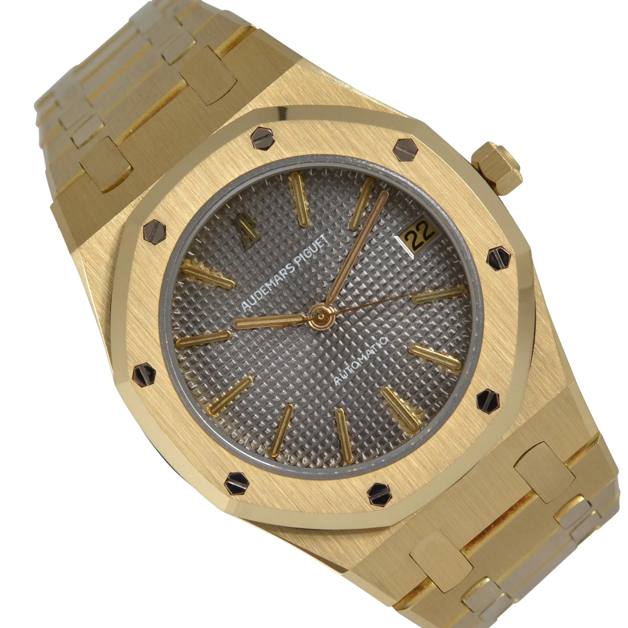 Audemars Piguet Royal Oak 4100BA midsize 35MM grey purple dial yellow gold 18KT 1978’s </h1>