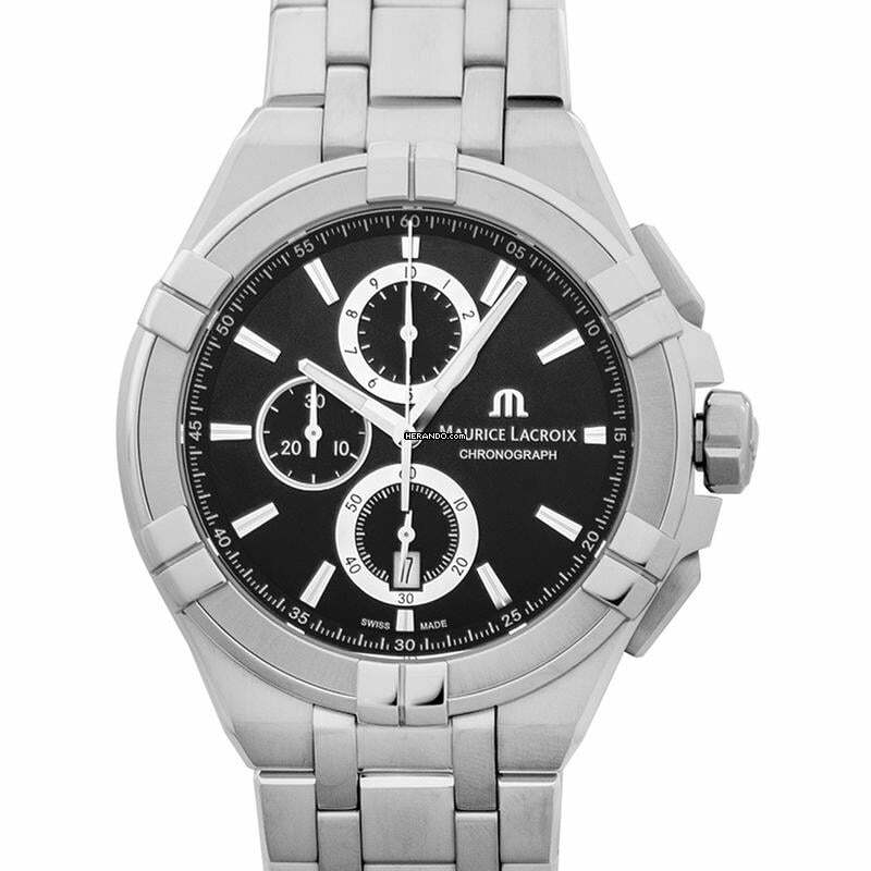 Maurice Lacroix AIKON AI1018-SS002-330-1 - Aikon Quartz Black Sun Brushed Dial Steel Men's Watch </h1>